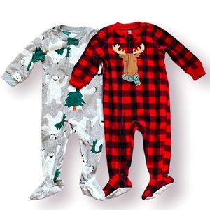 Fleece Footie Pajamas (2pair)